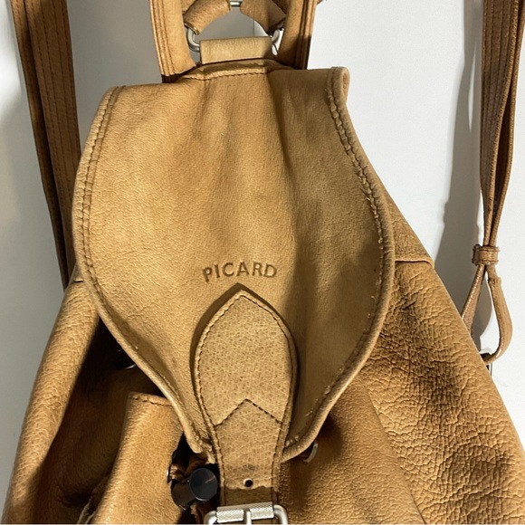 Picard Water Buffalo Leather Backpack w/LG Inside/Outside Buckle Closure pockets - Picture 3 of 16